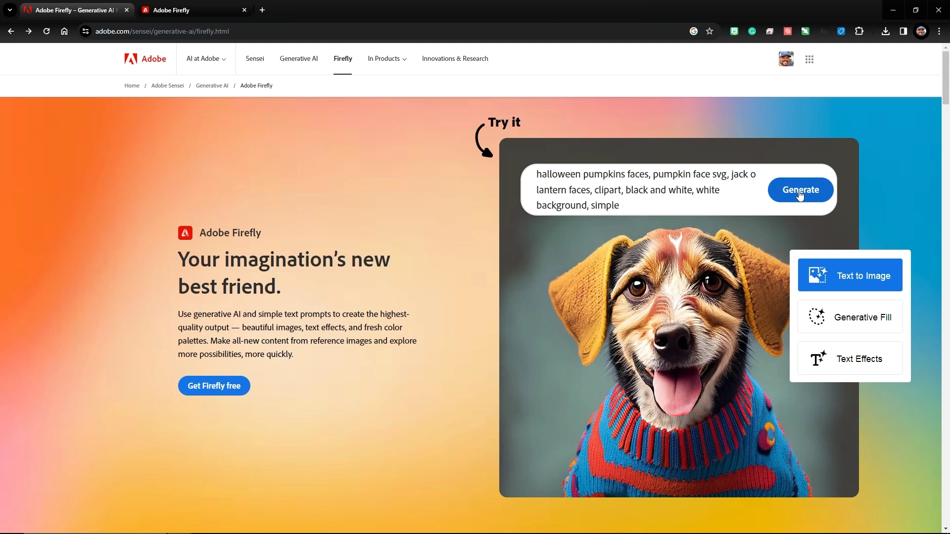 adobe firefly generator screen